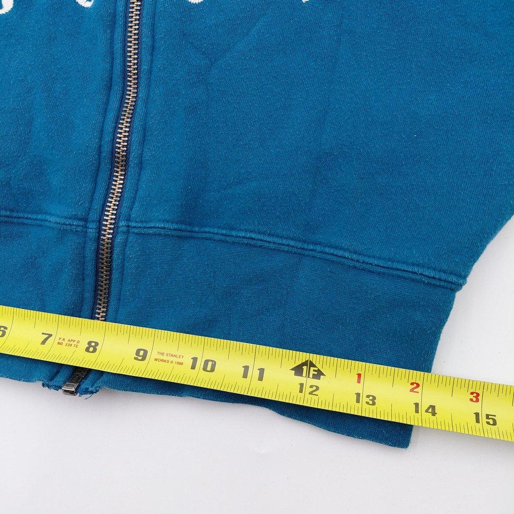 Hurley Full Zip Hoodie Sweater Womens S Teal Bird Cropped Y2K Bella Swan Rory - Picture 5 of 10